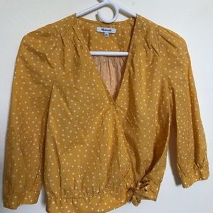 Madewell crop top in golden yellow w/ polkadots :)